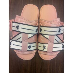 Kappa Women 35/9 US Logo Slide Sandal Adjustable Strap Hook & Loop Closure